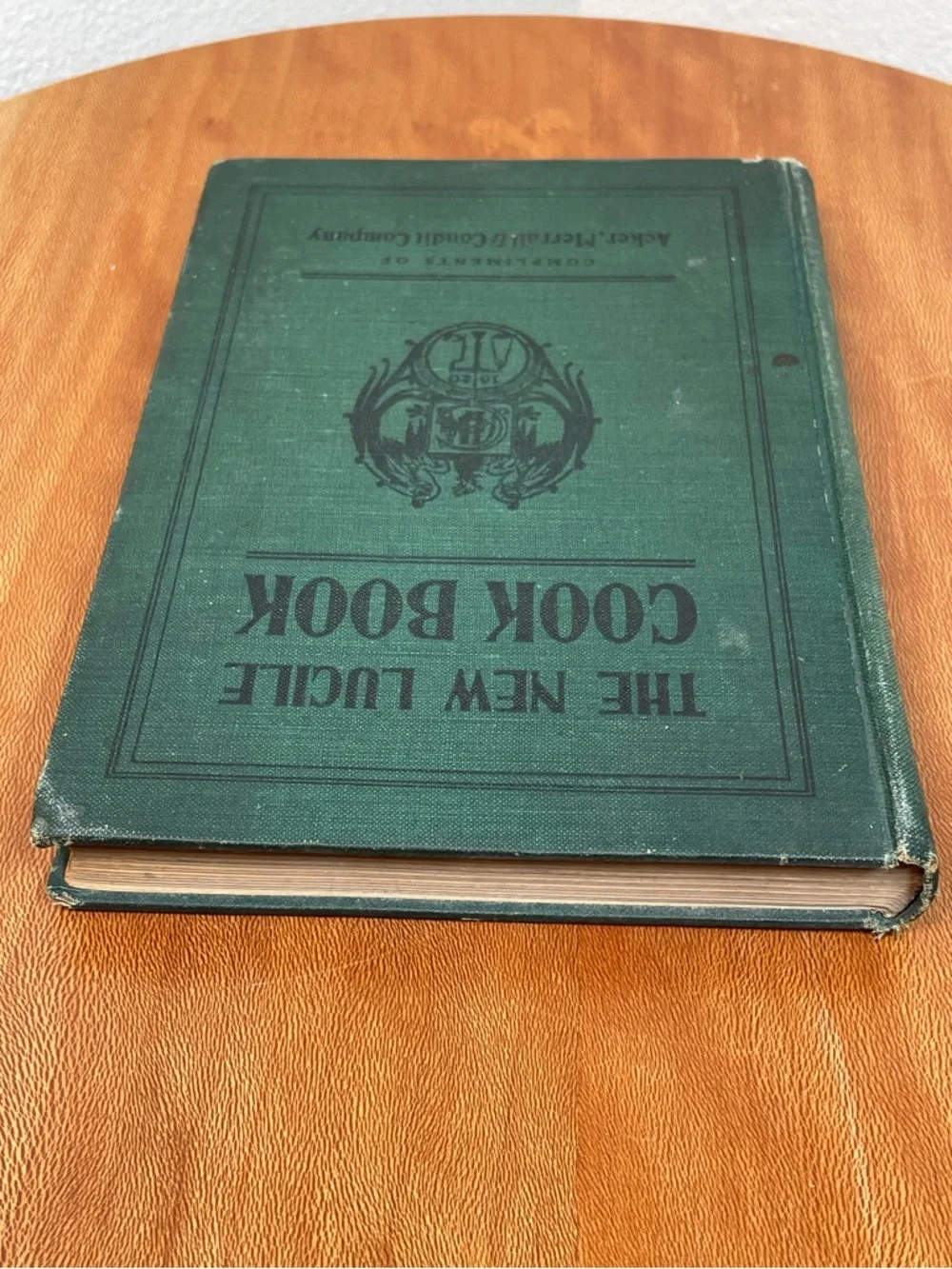 The New Lucile Cook Book 1906 Green Antique Acker Merrall Condit Co.